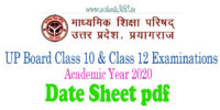 UP Board 10th date Sheet