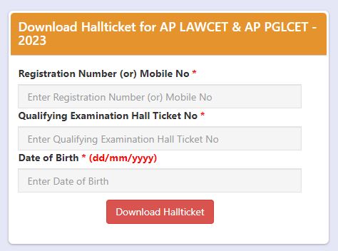 AP LAWCET Hall ticket