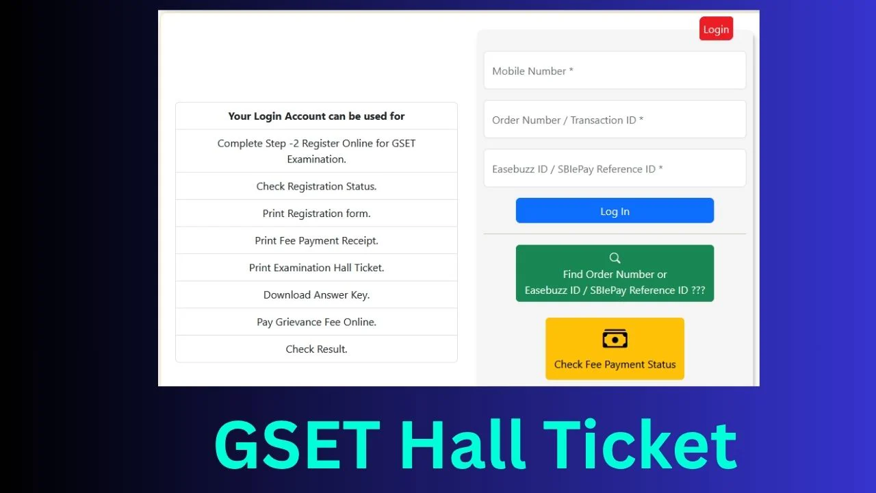 GSET Hall Ticket