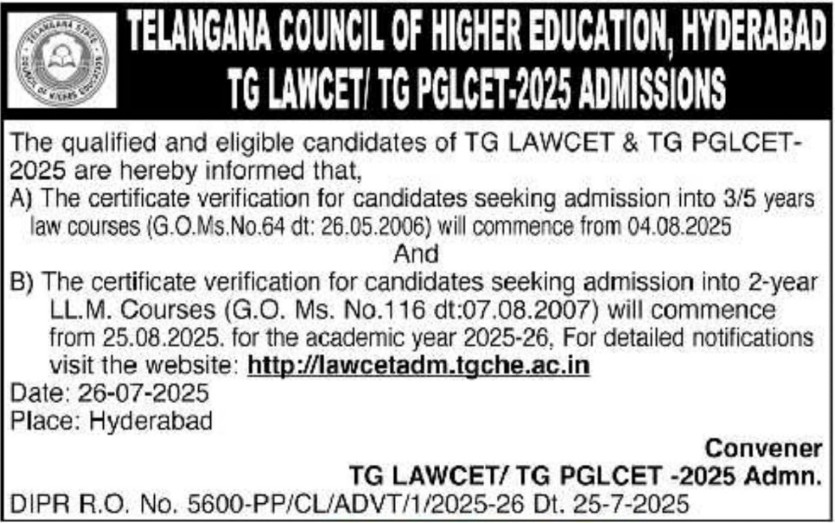 tg lawcet councelling