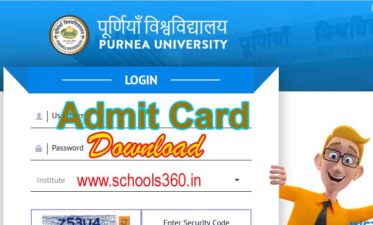Purnea University BA BSc BCom 1st Sem Admit Card