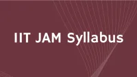 IIT JAM Syllabus