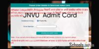 JNVU Degree Admit Card