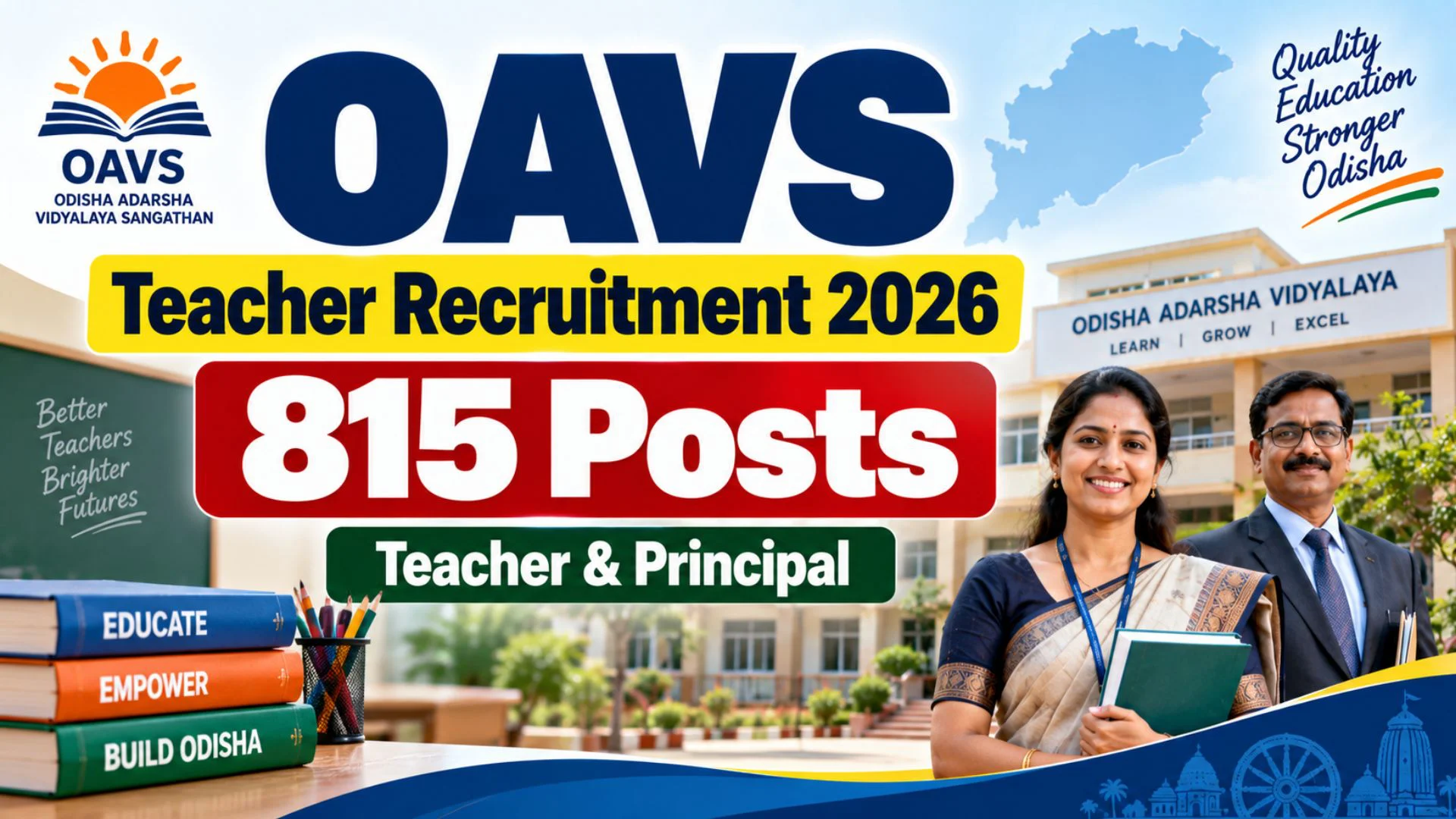 OAVS Odisha Teacher & Principal Recruitment 2026 Apply Online, 815 Posts 1 OAVS Teacher Recruitment
