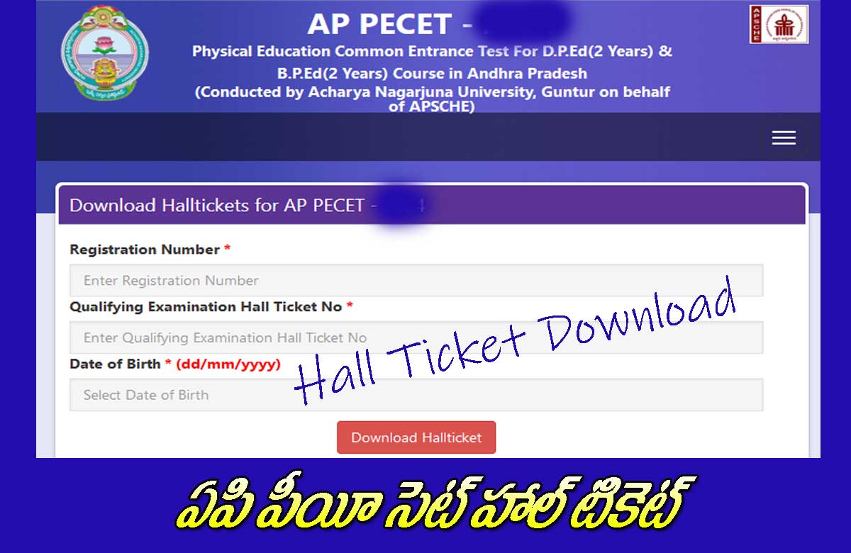 AP PECET Hall Ticket