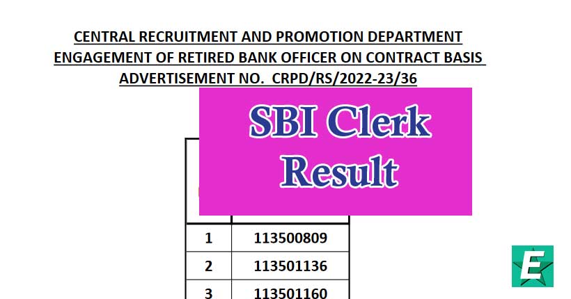 SBI Clerk Mains Result