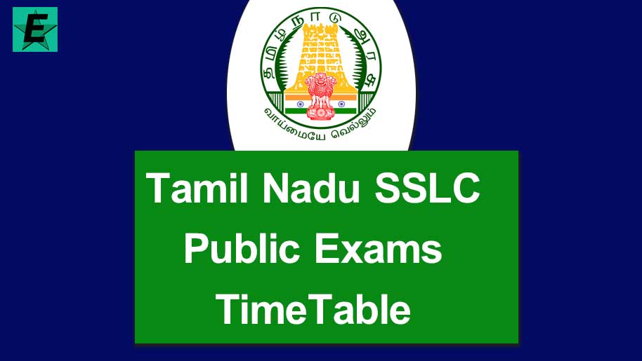 Tamil Nadu SSLC Time Table