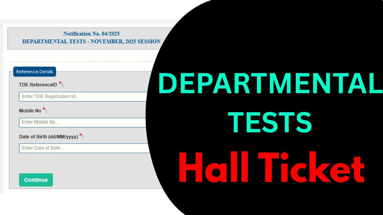 DEPARTMENTAL TESTS HALL TICKET