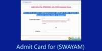 Admit Card for (SWAYAM)