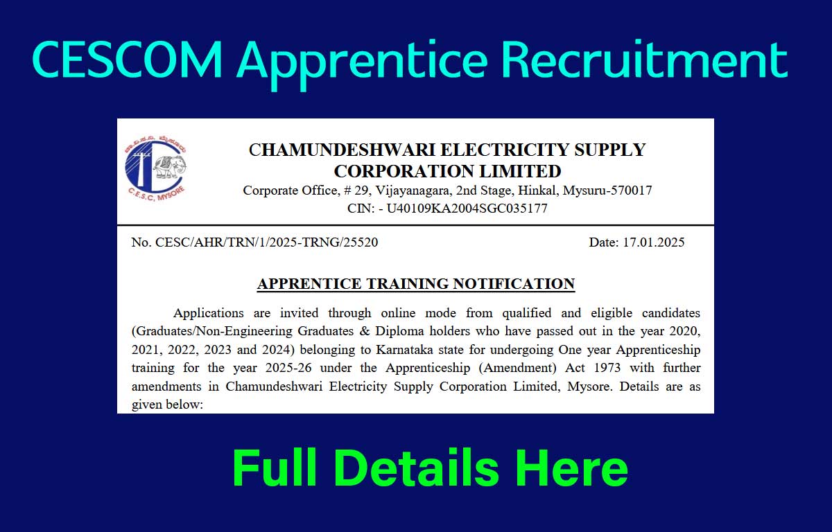 CESCOM Apprentice Recruitment