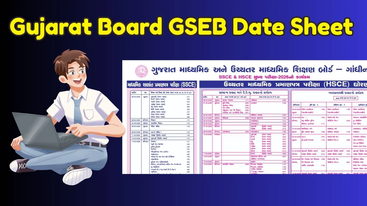 Gujarat Board GSEB Date Sheet
