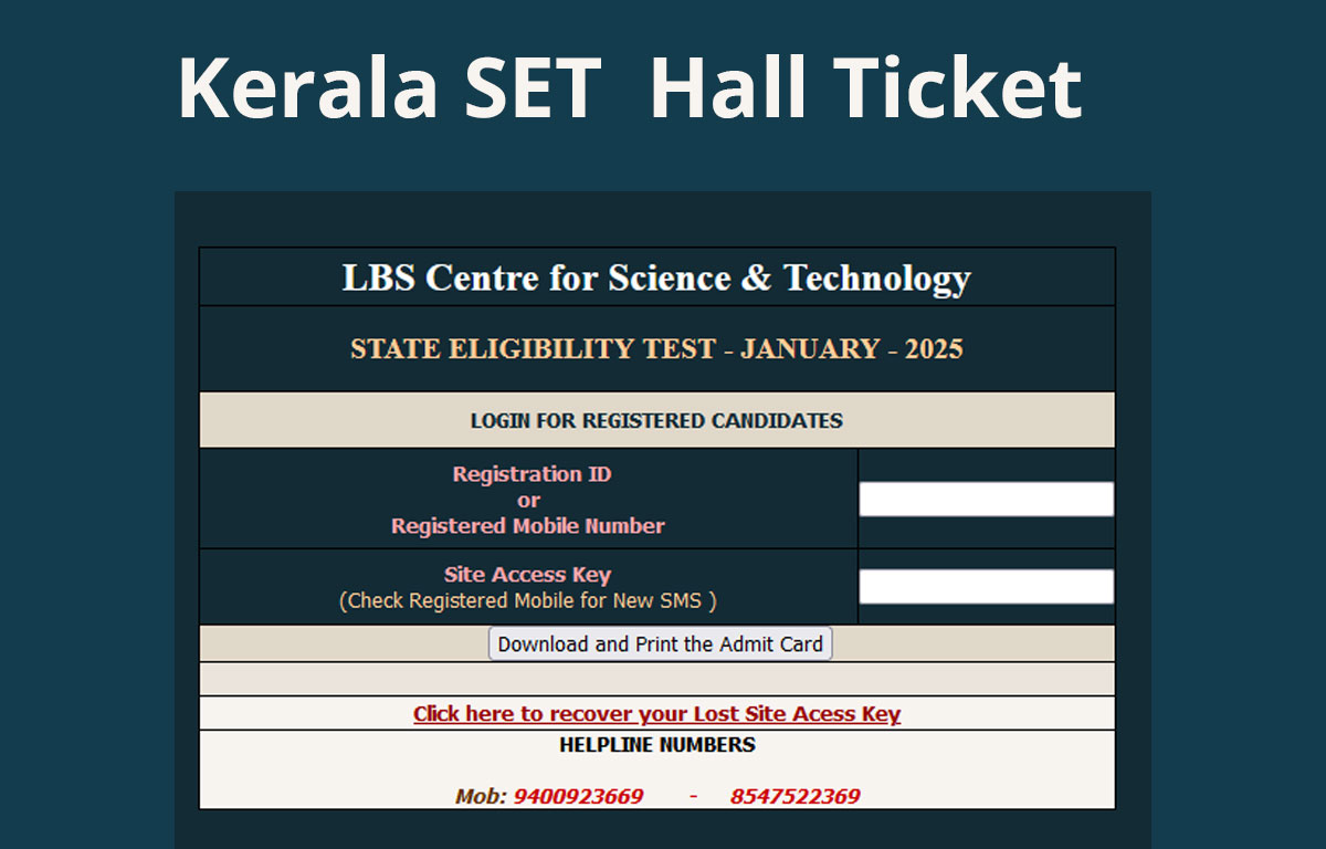 Kerala-SET-hall-ticket
