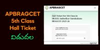 AP BRAGCET 5th Class Hall Ticket