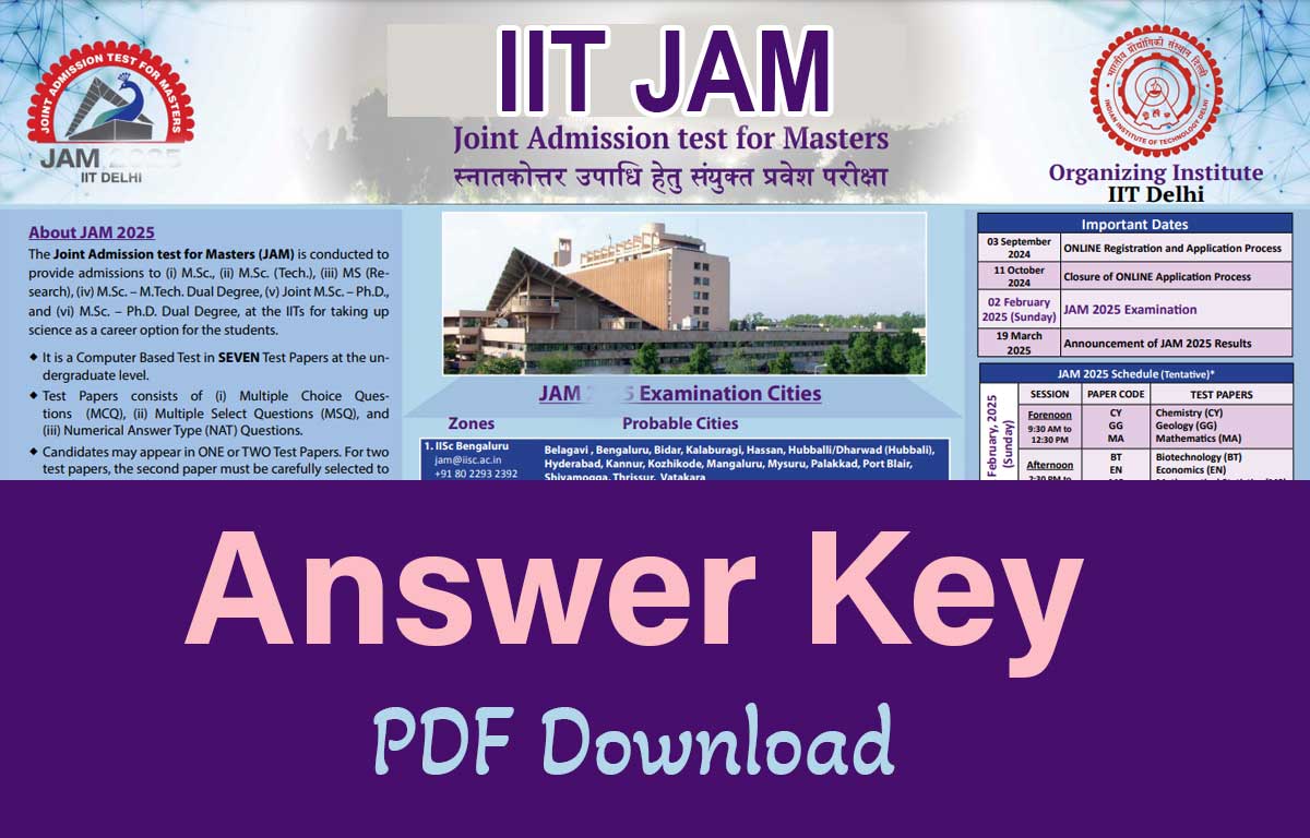 IIT-JAM Answer key