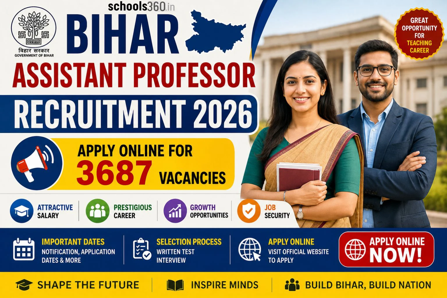 Bihar Contractual Faculty Recruitment 2026 Apply 3687 Assistant Professor Posts 1 Bihar Assistant Professor Recruitment