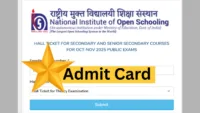 NIOS Admit card