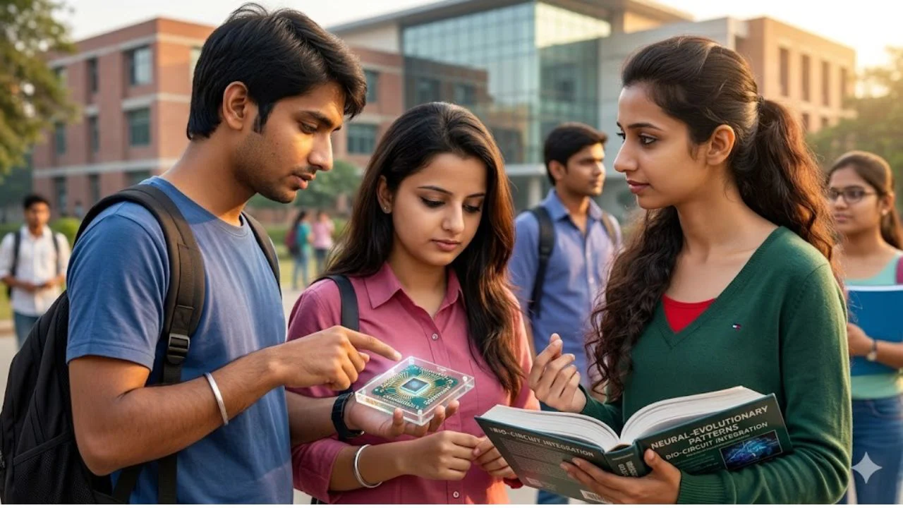 students chatting