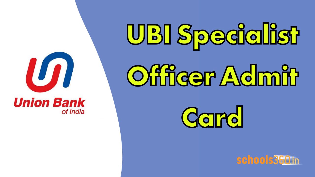 UBI Specialist Officer Admit Card