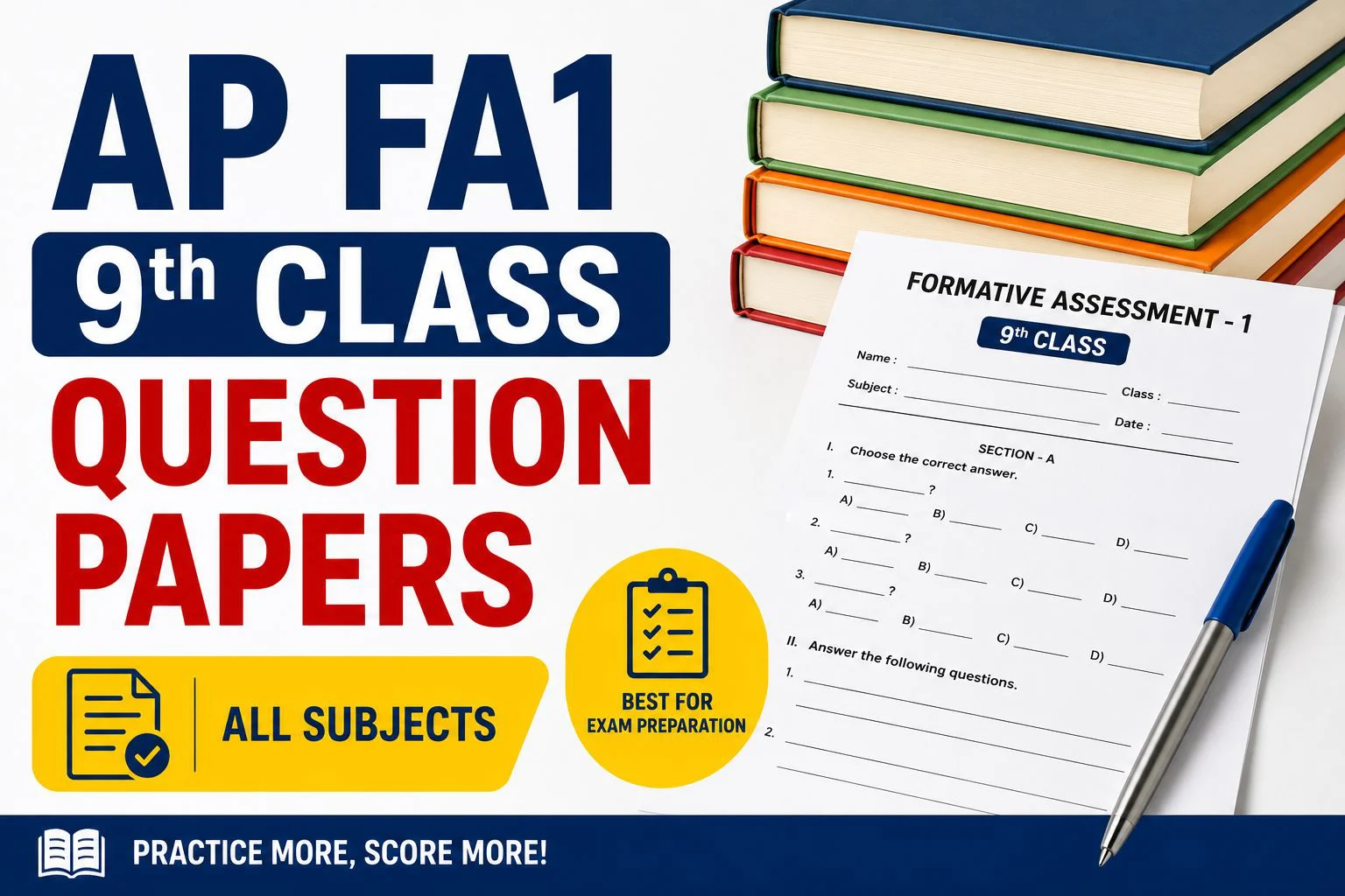 AP FA1 9th Class Question Papers 2026 Download PDF 1 AP FA1 9th Class Question Papers