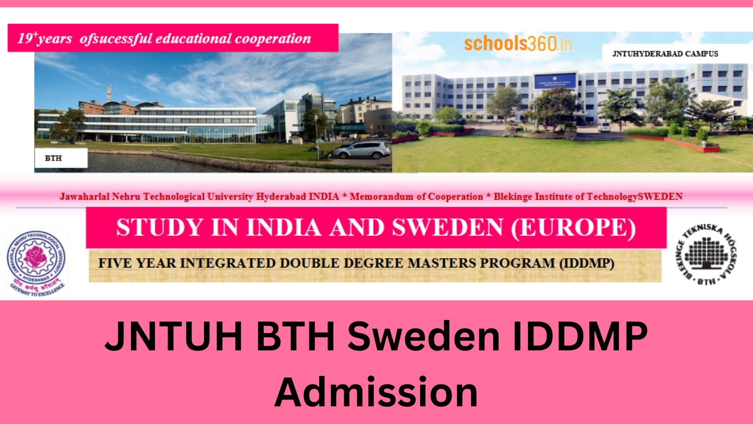 JNTUH BTH Sweden IDDMP Admission