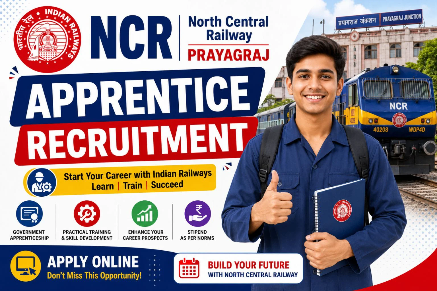 NCR Prayagraj Apprentice Recruitment 2026 Apply Online for 1853 Posts 1 NCR Prayagraj Apprentice Recruitment 2026