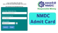 NMDC Admit Card