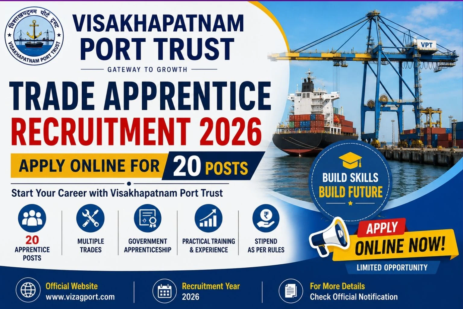 Visakhapatnam Port Trust Trade Apprentice Recruitment