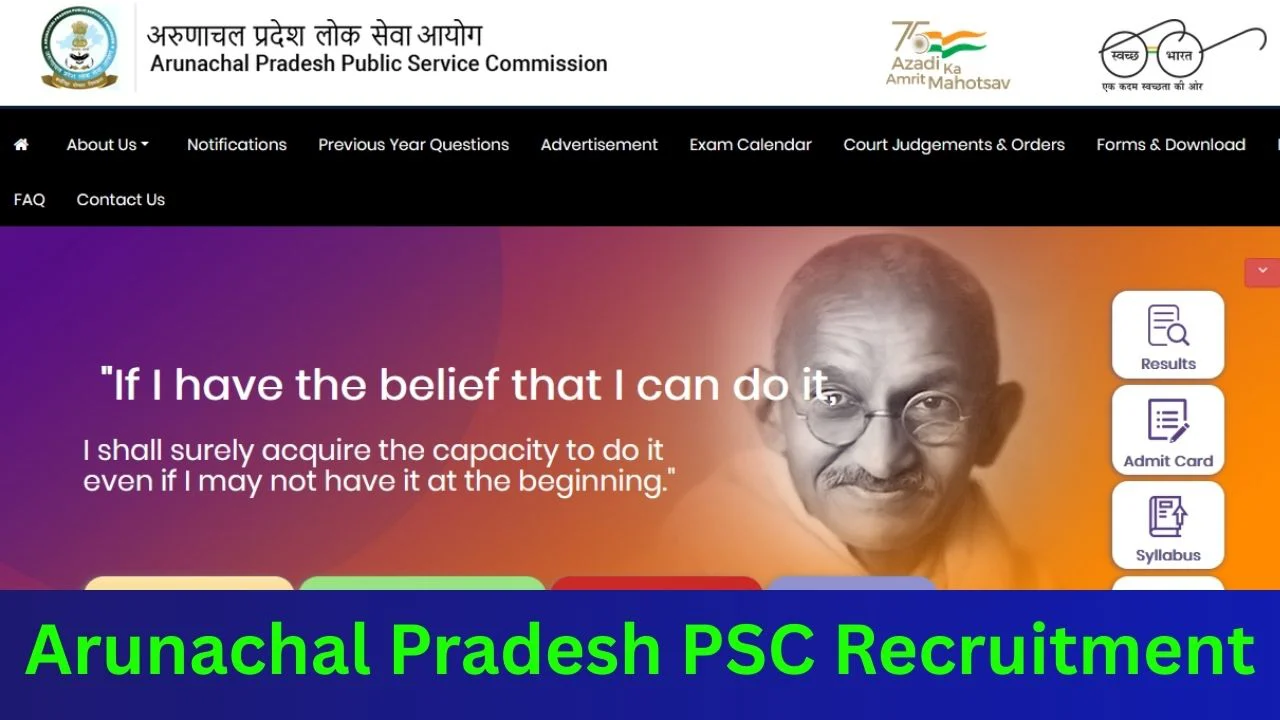 Arunachal Pradesh PSC Assistant Professor Recruitment