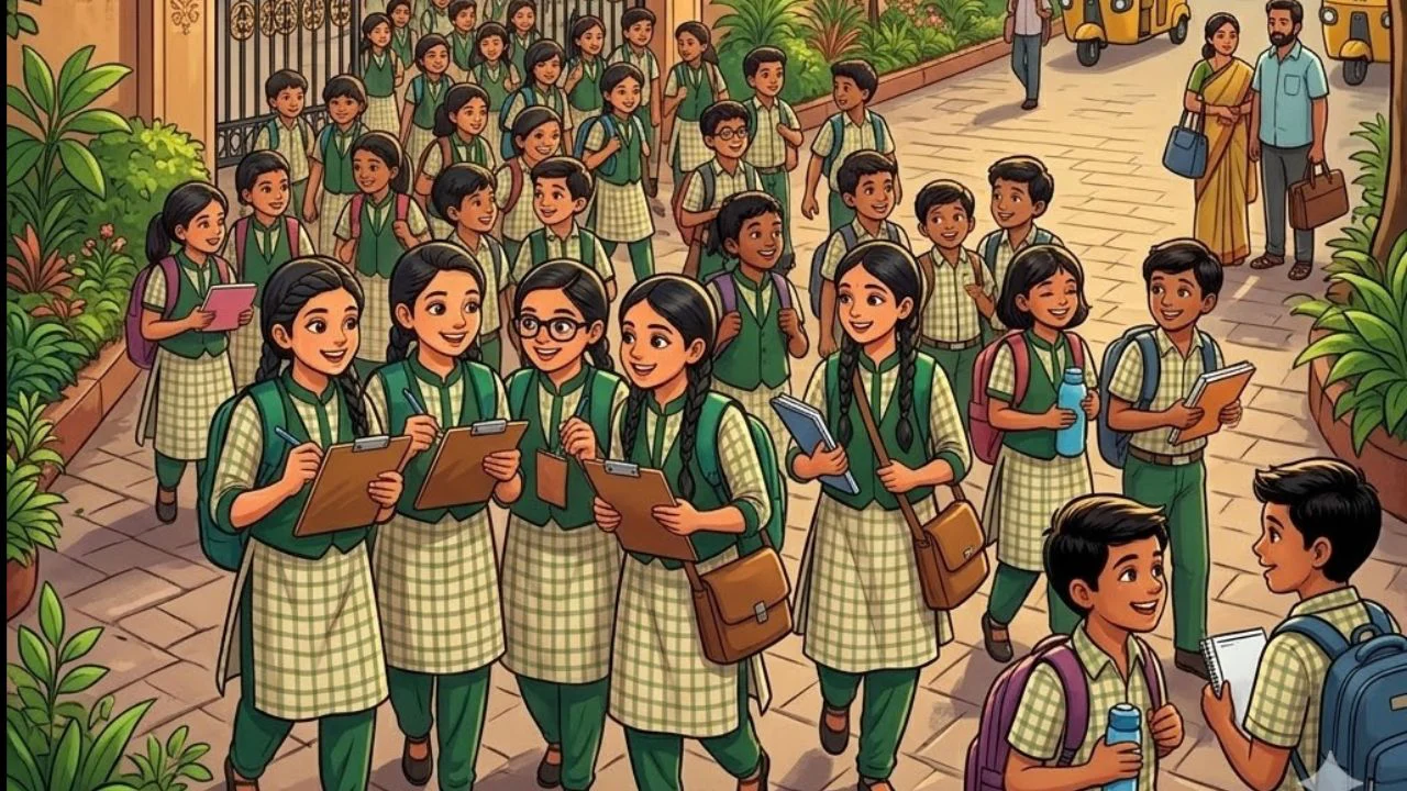 school students after exam