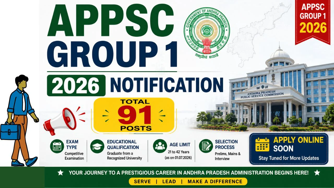 APPSC Group 1 2026 Notification for 91 Posts 1 APPSC Group 1