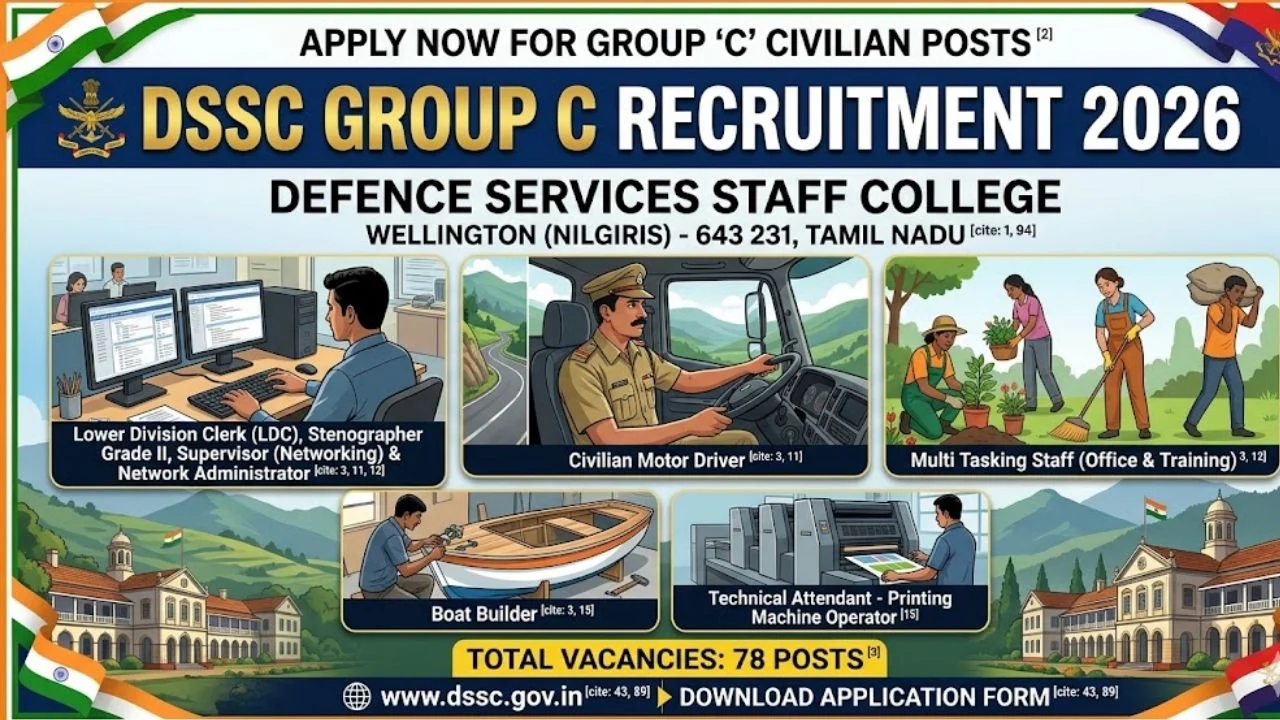 DSSC Group C Recruitment 2026 Apply Online 78 LDC, MTS and Other Posts 1 DSSC Group C Recruitment