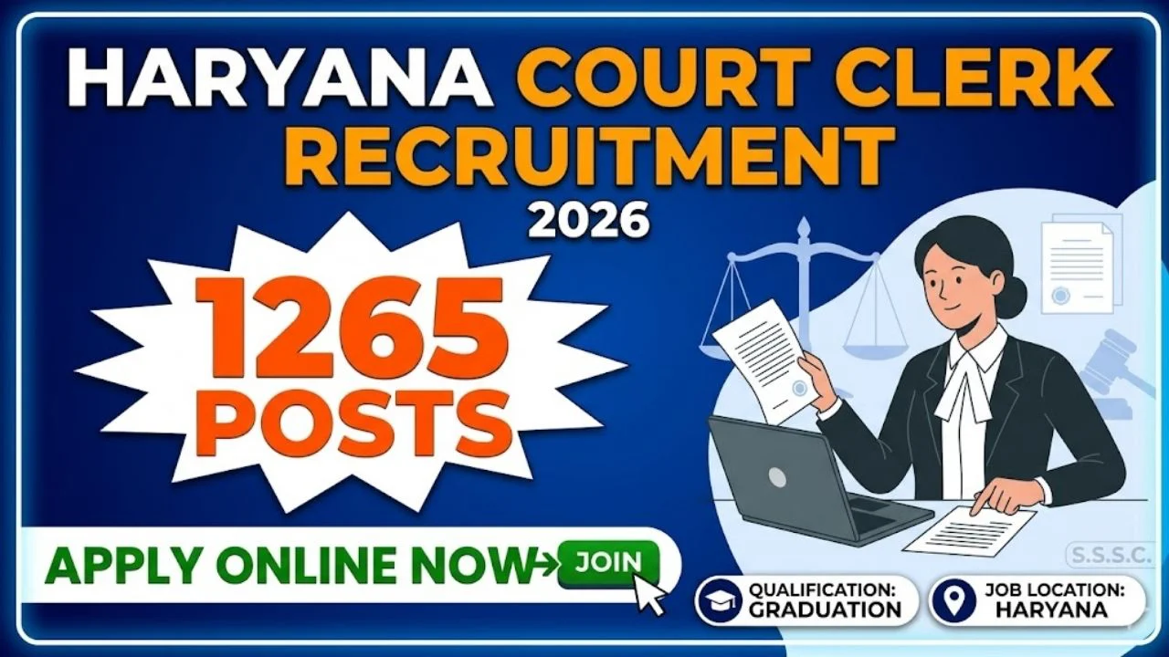 Haryana Court Clerk Recruitment 2026 Apply Online for 1265 Posts 1 Haryana Court Clerk Recruitment