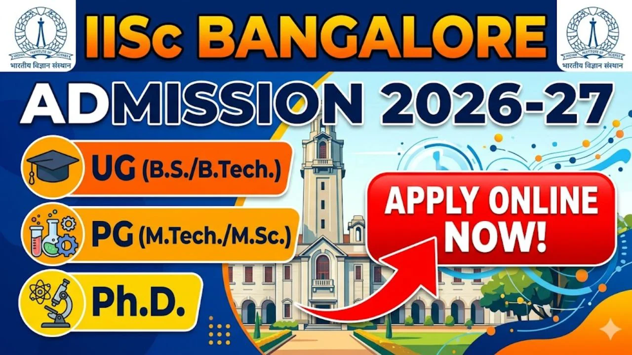 IISc Bangalore UG/PG/Ph.D. Admission 2026-27 Apply Online 1 IISc Bangalore Admissions