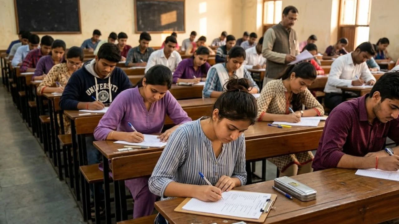 UPSSSC Lekhpal Admit Card 2026 Download 1 exam candidates writing