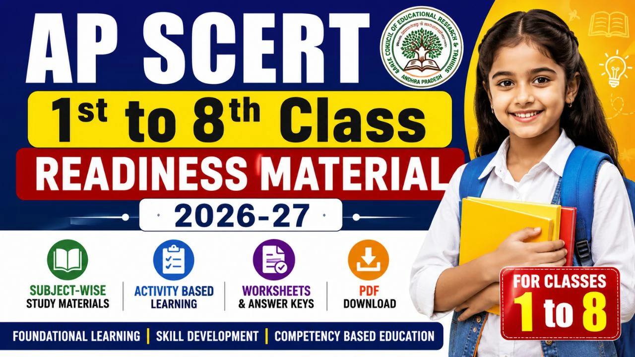 AP SCERT 1st - 8th Class Readiness Material 2026-27 PDF 1 AP SCERT 1st - 8th Class Readiness Material 2026-27