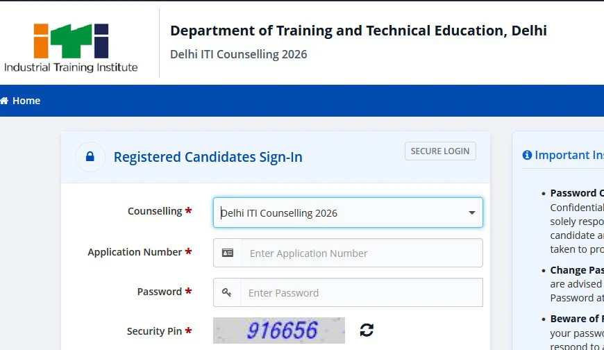 Delhi ITI Admission 2026-27 Counselling Registration 1 Delhi ITI Admission