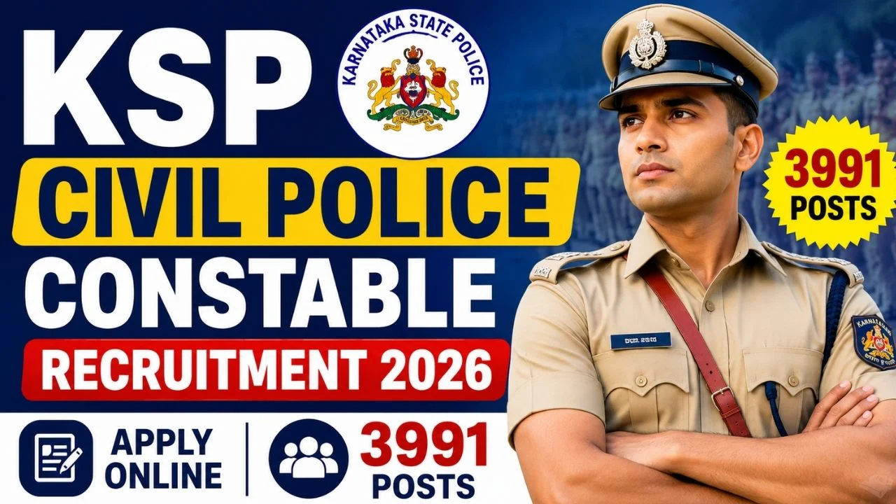 KSP Civil Police Constable Recruitment 2026 Apply Online 3991 Posts 1 KSP Civil Police Constable Recruitment
