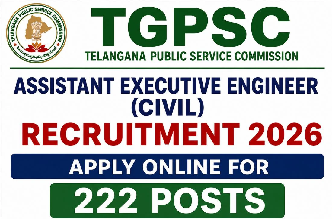 TGPSC AEE (Civil) Recruitment 2026 Apply 222 Assistant Executive Engineer Posts 1 TGPSC Assistant Executive Engineer (Civil) Recruitment 2026