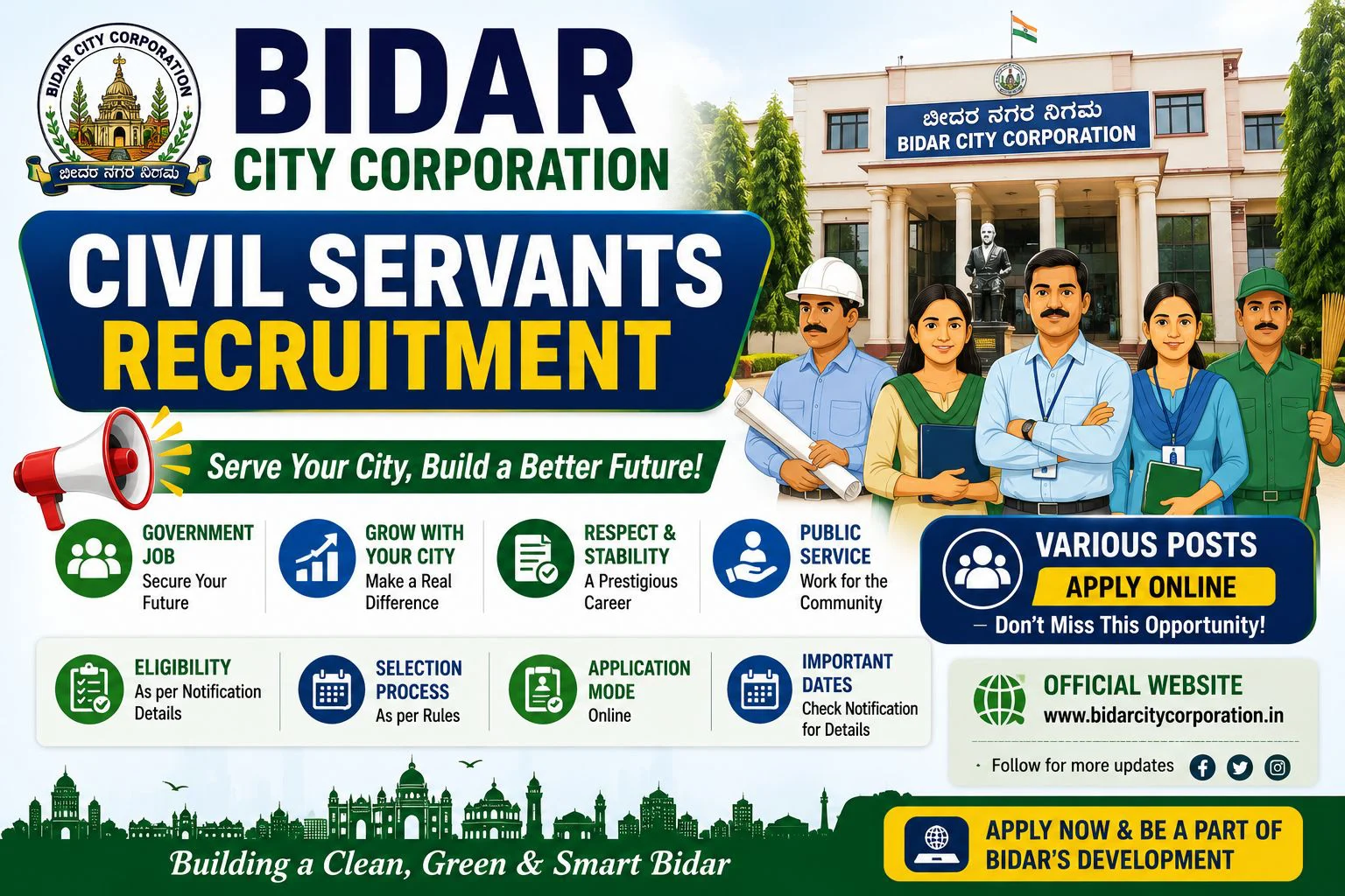 Bidar City Corporation Civil Servants Recruitment