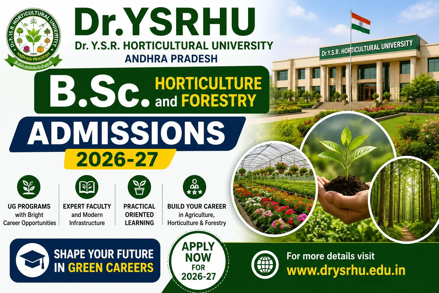 Dr.YSRHU B.Sc. Horticulture and B.Sc Forestry Application 2026-27, Eligibility, Dates 1 Dr.YSRHU B.Sc. Horticulture and Forestry Admissions