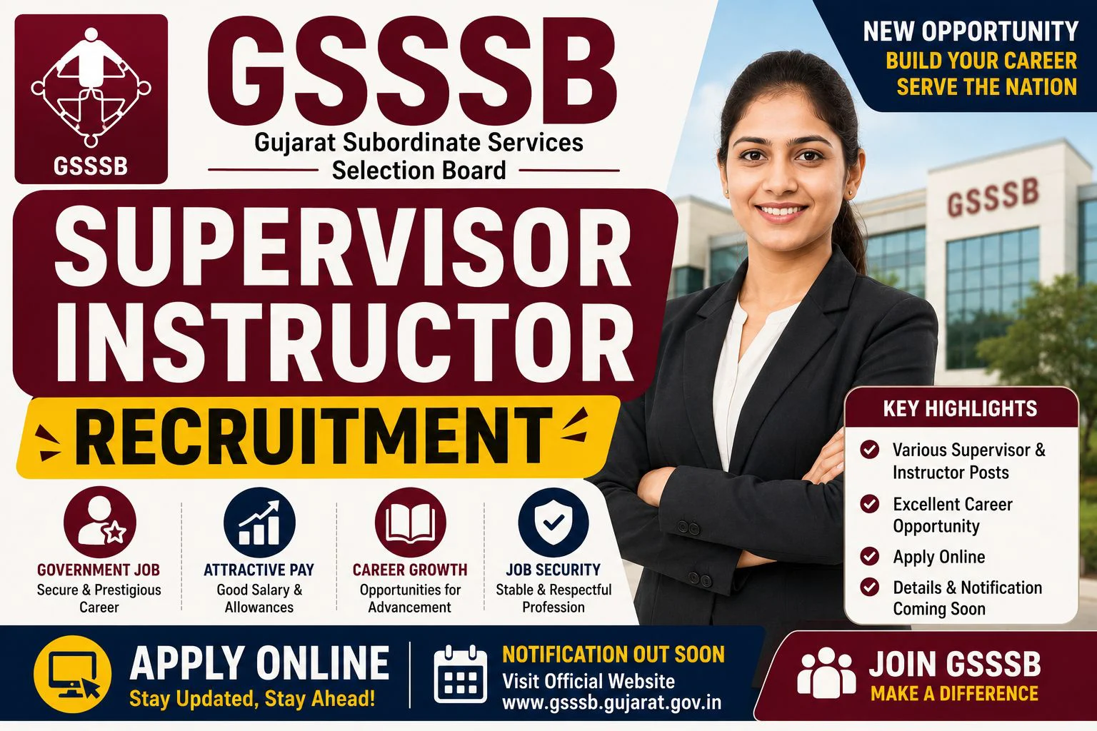 GSSSB Supervisor Instructor Recruitment 2026 Apply Online for 436 Vacancy 1 GSSSB Supervisor Instructor Recruitment