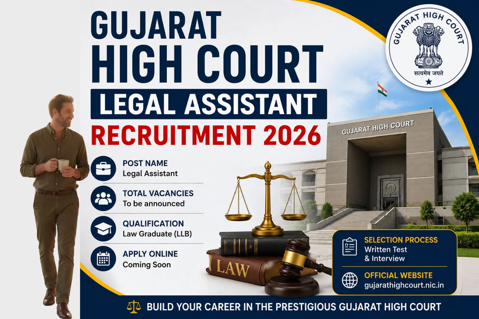 Gujarat High Court Legal Assistant Recruitment 2026 Apply Online for 65 Posts 1 Gujarat High Court Legal Assistant Recruitment