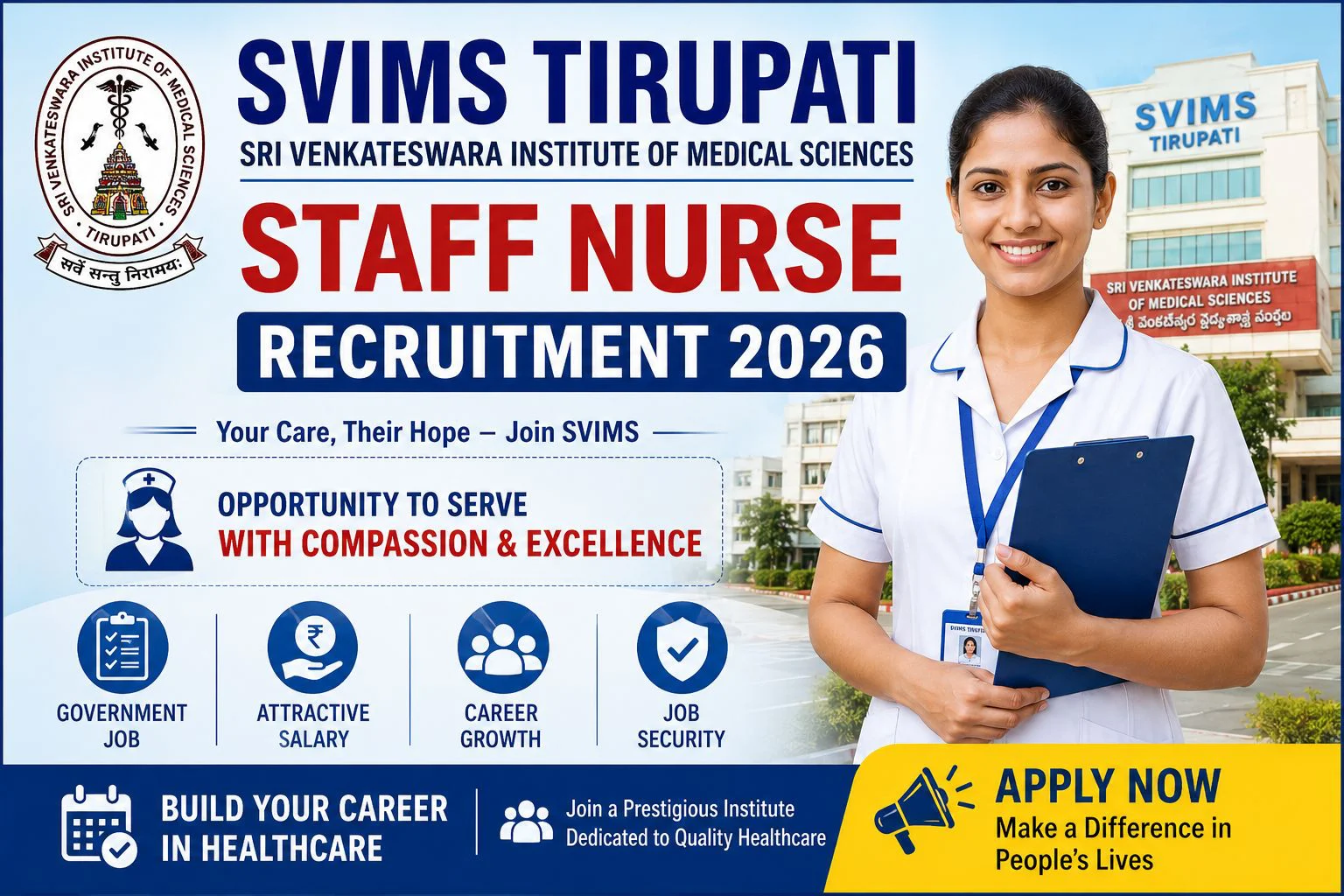 SVIMS Tirupati Staff Nurse Recruitment 2026 1 SVIMS Tirupati Staff Nurse Recruitment