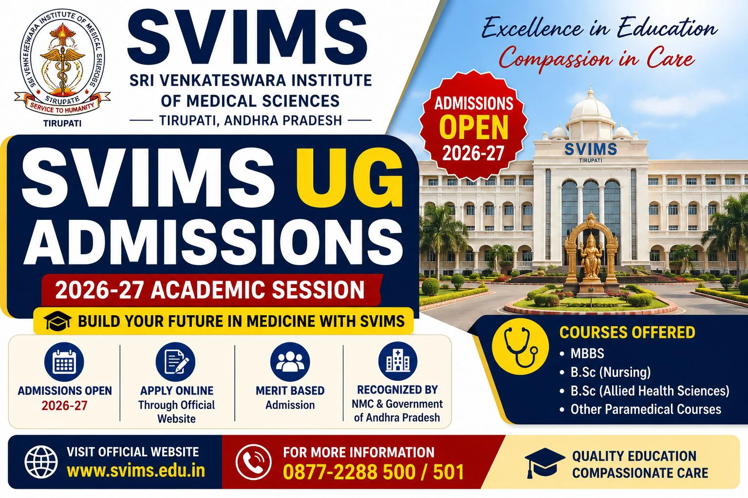 SVIMS UG Admissions 2026–27: Courses, Eligibility, Application Process 1 SVIMS UG Admissions
