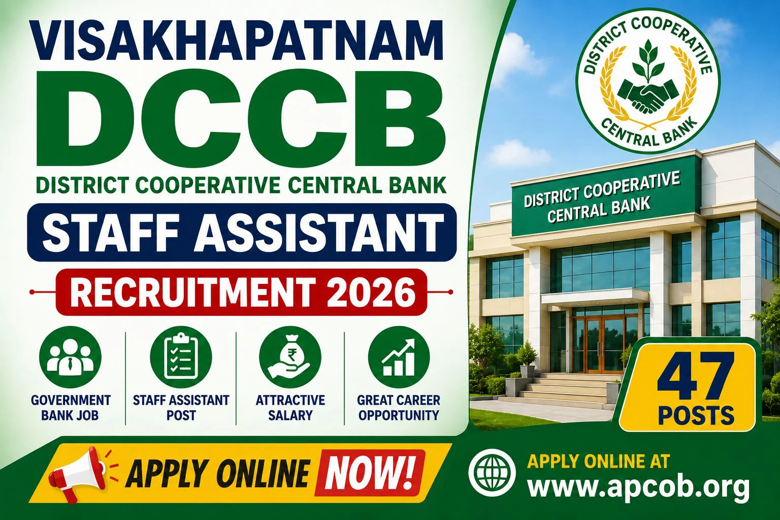 Visakhapatnam DCCB Staff Assistant Recruitment 2026 Apply Online 47 Posts 1 Visakhapatnam DCCB Staff Assistant Recruitment
