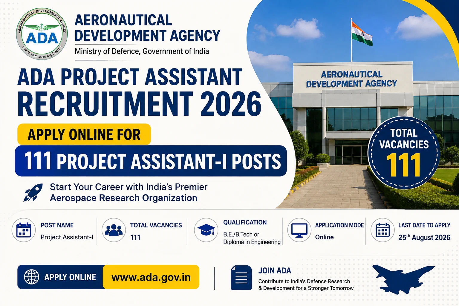 ADA Project Assistant Recruitment 2026: Apply Online for 111 Posts 1 ADA Project Assistant Recruitment 2026 – Apply Online for 111 Project Assistant-I Posts
