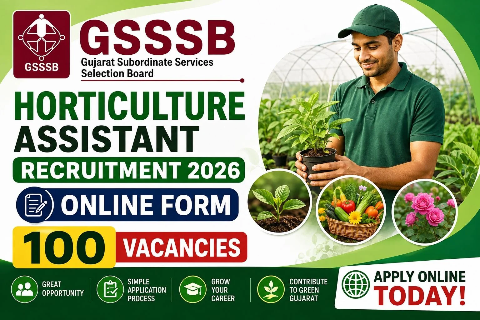 GSSSB Horticulture Assistant Recruitment 2026 Online Form, 100 Vacancies 1 GSSSB Horticulture Assistant Recruitment