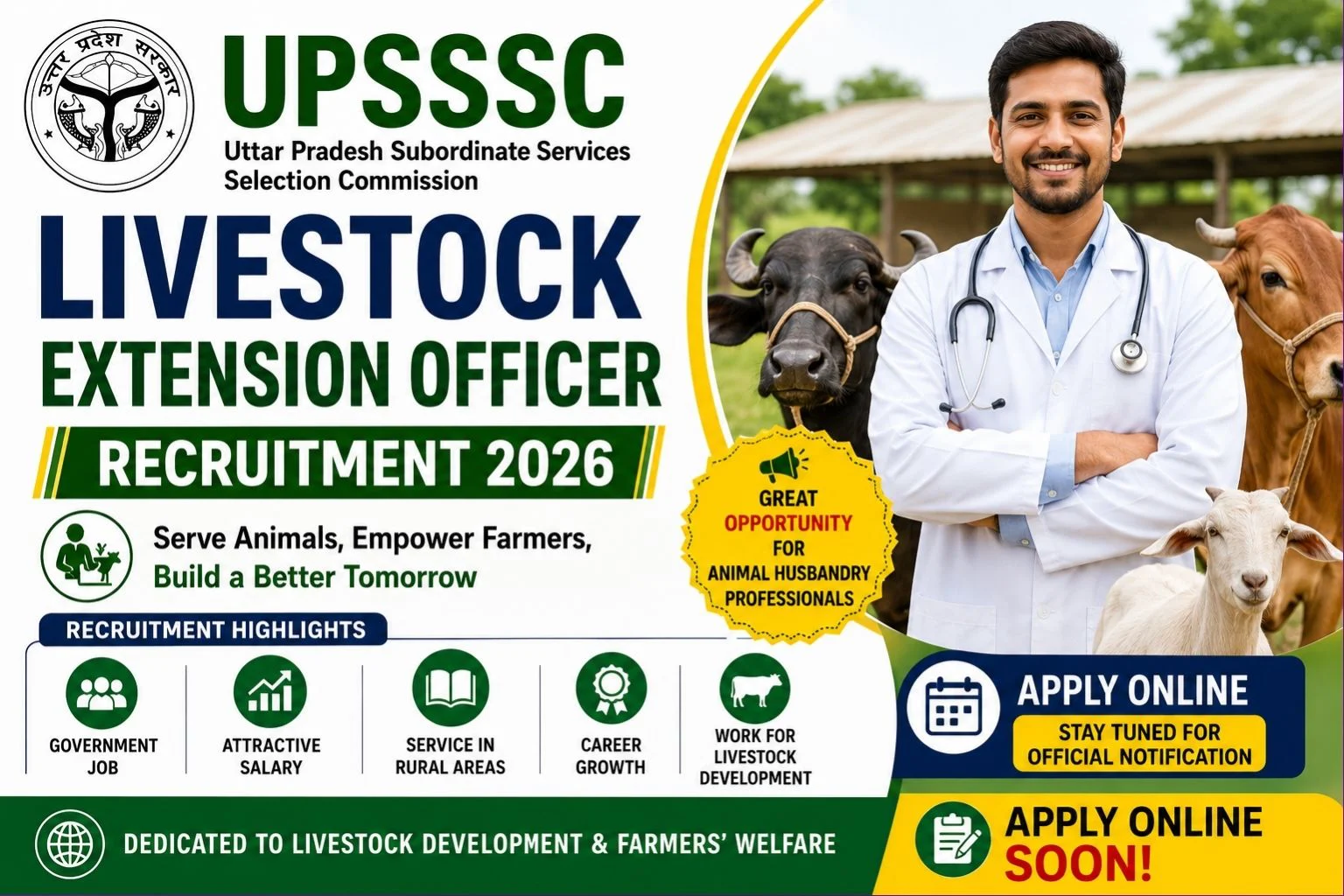 UPSSSC Livestock Extension Officer Recruitment 2026 Apply Online 1251 Vacancies 1 UPSSSC Livestock Extension Officer Recruitment