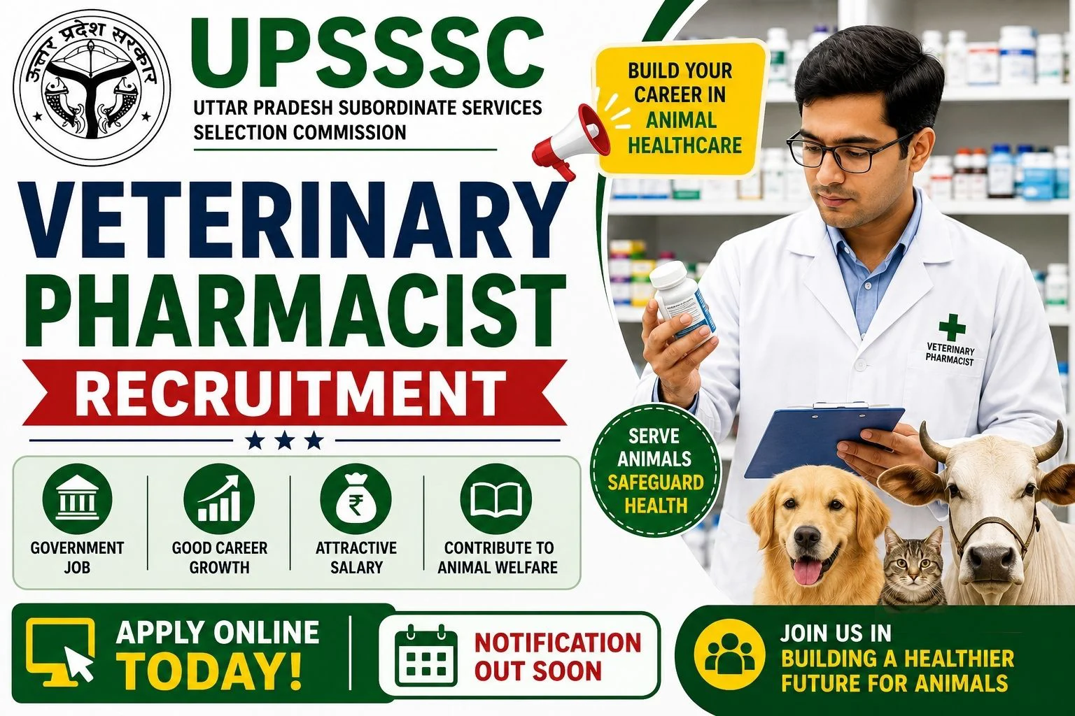 UPSSSC Veterinary Pharmacist Recruitment 2026 Apply Online for 1308 Posts 1 UPSSSC Veterinary Pharmacist Recruitment