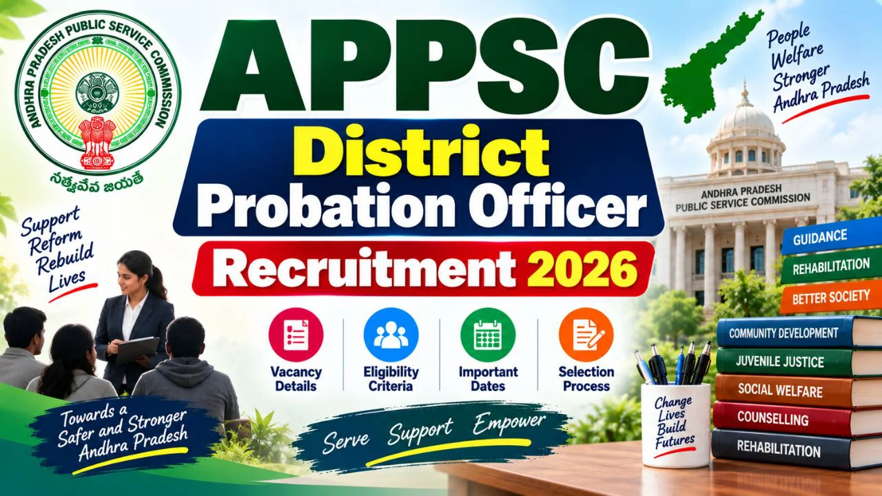APPSC District Probation Officer Recruitment 2026 Notification, 15 Posts 1 APPSC District Probation Officer Recruitment
